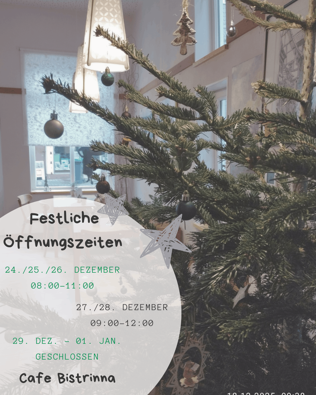 Festlichen Öffnungszeiten